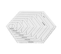 Eminchu Gabarit de Quilting Hexagonal, Règle à échelle Claire et Durable pour Projets de Bricolage Artisanaux, 1 Pièce en Acrylique, 15,5x17,8 Cm