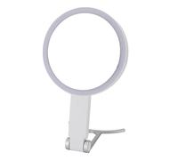 Eminchu Miroir Grossissant 1X 5X, Miroir de Maquillage Pliable Portable avec Lumière et Grossissement, Double Face avec Poignée Blanche en Forme de C, Idéal pour Les Voyages, la Maison, la Salle de
