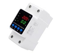 Eminchu Protecteur de Tension Réglable 2P 63A, Affichage Numérique pour Usage Domestique et au Bureau, Matériau ABS Durable, Indicateur de Défaut en Temps Réel