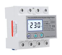Eminchu Protecteur de Tension Réglable, Dispositif Multifonctionnel à Réinitialisation Automatique pour Alimentation Triphasée 230V/400VAC 50A 63A 80A (80A)