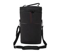 Eminchu Sac Isotherme pour 2 Bouteilles de Vin, Fourre-Tout Isotherme étanche avec Bandoulière Réglable pour Voyage, Pique-Nique, Fête, Camping (Black)