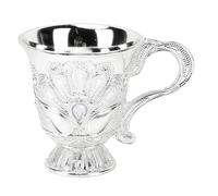 Eminchu Verre à Vin en Métal Rétro, Design élégant, Calice à Vin Multifonctionnel pour la Maison, Vitrine de Bar, Alliage de Zinc, 1 Pièce (Poignée Argent)