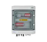 EMITER EM-528_DCAC Tableau de distribution DCAC, IP65, SPD DC Dehn 1000V type 2, 2 x chaîne PV, 2 x MPPT, SPD AC Dehn type 2, 16A 3-F, RCD type A 40A/300mA