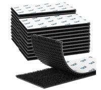 EMITEVER Scratch Autocollant Double Face, 20 Paires 50mm x 100mm Noir | Adhésif à Base épaissie de 1,1 mm, Imperméable et Résistant à la Chaleur, Ne Laisse Pas de Traces, Pose Sans Clous