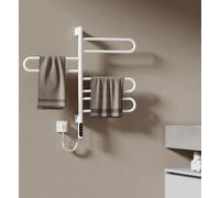 EMKE Chauffe-serviettes Électrique 780 x 430 x 90mm 130W pivotant Tube en U Intelligent Touch LCD Tuya Alexa Radiateur de salle de bains blanc