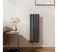EMKE Mini radiateur design 900 x 304 mm vertical plat avec raccordement central 1 couche pour salle de bain, chambre et salon, anthracite 297 W