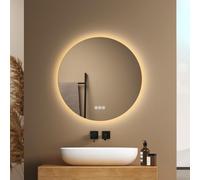 EMKE Miroir de Salle de Bain Rond avec Éclairage, 50 cm,Anti-Buée