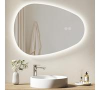 EMKE Miroir LED Asymétrique 60 x 45 cm,Interrupteur Tactile