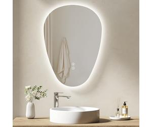 EMKE Miroir LED Asymétrique 70 x 50 cm,Interrupteur Tactile