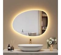 EMKE Miroir LED asymétrique avec Anti-buée 55 x 75 cm, luminosité réglable