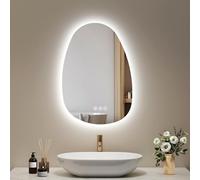 EMKE Miroir LED asymétrique avec Anti-buée 65 x 45 cm, luminosité réglable