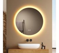 EMKE Miroir LED Salle de Bain Rond 70x70 cm Lumineux Anti-buée