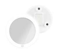 EMKE Miroir Lumineux de Maquillage Rond, Grossissant 5X, Miroir Cosmétique Pliable, Miroir Ventouse avec Rotation 360°, Blanc, Modèle 2