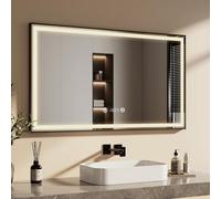 EMKE Miroir Lumineux Salle de Bain 120 x 70 cm, 4300 K Luminosité réglable