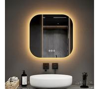 EMKE Miroir Lumineux Salle de Bain 50 x 50 cm, sans Cadre,Antibuée
