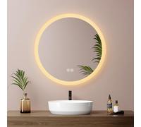 EMKE Miroir Lumineux Salle de Bain Rond 50 cm Tactile