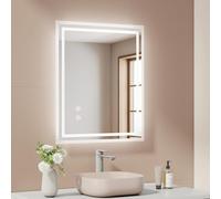 EMKE Miroir Salle de Bain avec Éclairage 50x60 cm, Anti-Buée, Mémoire