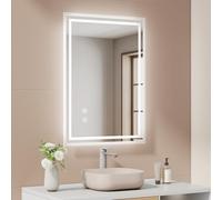 EMKE Miroir Salle de Bain avec Éclairage 50x70 cm, Anti-Buée, Mémoire