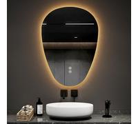 EMKE Miroir Salle de Bain avec Éclairage,60 x 80 cm,Interrupteur Tactile