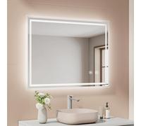 EMKE Miroir Salle de Bain avec Éclairage 90x70 cm, Anti-Buée, Mémoire
