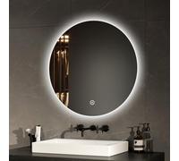 EMKE Miroir Salle de Bain avec Eclairage Rond diamètre 60 cm, 6500K