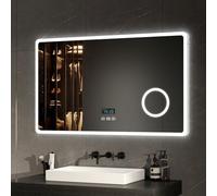 EMKE Miroir Salle de Bain LED 100x60cm,Loupe 3 Fois