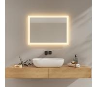 EMKE Miroir Salle de Bain LED Rectangulaire 50x70 cm Interrupteur Bascule