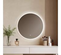 EMKE Miroir Salle de Bain LED Rond 50 cm à éclairage Blanc Froid 6500K
