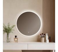 EMKE Miroir Salle de Bain LED Rond 60 cm à éclairage Blanc Froid 6500K