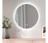 EMKE Miroir Salle de Bain LED Rond 60 cm, avec Interrupteur Tactile