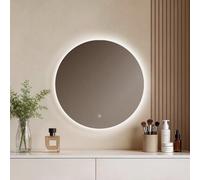 EMKE Miroir Salle de Bain LED Rond 70 cm à éclairage Blanc Froid 6500K