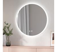EMKE Miroir Salle de Bain LED Rond 70 cm, avec Interrupteur Tactile