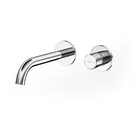 EMKE Mitigeur Lavabo Encastré Chromé - Mitigeur 2 Trous avec Aérateur, Mélangeur à Levier Unique, Robinet de Salle de Bain Moderne, Économie d'Eau, Installation Facile (281x140x65 mm)