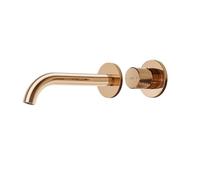 EMKE Mitigeur Lavabo Encastré Or Rose - Mitigeur 2 Trous avec Aérateur, Mélangeur à Levier Unique, Robinet de Salle de Bain Moderne, Économie d'Eau, Installation Facile (281x140x65 mm)