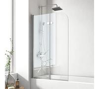 EMKE Pare de baignoire Paroi de douche pliable - 110 x 140 cm | 6 mm verre securit - Revêtement Nano facile à nettoyer