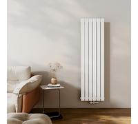 EMKE Radiateur Compact, 1600 x 460 mm, 850 W, Blanc,Simple Panneau | Radiateur Vertical, Étroit et Haut pour Salle de Bain, Radiateur Mural à Panneau Plat, Connexion Centrale, Design Élégant