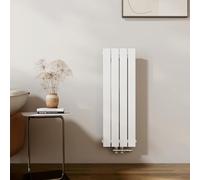 EMKE Radiateur Compact, 900 x 300 mm, 403 W, Blanc,Simple Panneau | Radiateur Vertical, Étroit et Haut pour Salle de Bain, Radiateur Mural à Panneau Plat, Connexion Centrale, Design Élégant