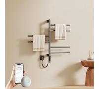EMKE Radiateur de Salle de Bain électrique 782 x 450 mm, sèche-Serviettes pivotant à 180° avec contrôle par Application WiFi, Chauffe-Serviettes avec Thermostat et minuterie pour Montage Mural, 135 W
