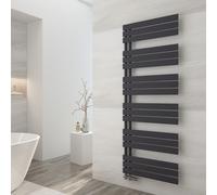 EMKE Radiateur de salle de bain plat 1599x600 mm Noir Chauffe-serviettes Sèche-serviettes, Panneau porte-serviettes Raccord latéral pour salle de bain 958W sans thermoplongeur