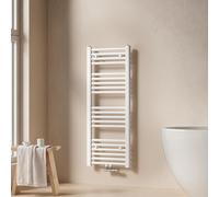 EMKE Radiateur de salle de bain Sèche-serviettes Radiateur 40x100cm Puissance 356 watts Blanc Radiateur de salle de bain Raccord central Chauffage sans thermoplongeur