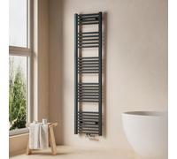 EMKE Radiateur de salle de bain Sèche-serviettes Radiateur 40x160cm Puissance 547 watts Anthracite Raccord central Chauffage sans thermoplongeur