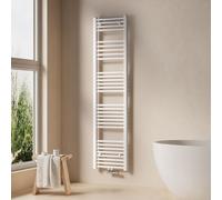 EMKE Radiateur de salle de bain Sèche-serviettes Radiateur 40x160cm Puissance 547 watts Blanc Radiateur de salle de bain Raccord central Chauffage sans thermoplongeur