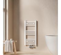 EMKE Radiateur de salle de bain Sèche-serviettes Radiateur 40x75cm Puissance 244 watts Blanc Radiateur de salle de bain Raccord central Chauffage sans thermoplongeur