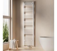 EMKE Radiateur de salle de bain Sèche-serviettes Radiateur 50x180cm Puissance 739 watts Blanc Radiateur de salle de bain Raccord central Chauffage sans thermoplongeur