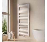 EMKE Radiateur de salle de bain Sèche-serviettes Radiateur 60x160cm Puissance 761 watts Blanc Radiateur de salle de bain Raccord central Chauffage sans thermoplongeur
