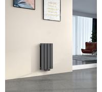 EMKE Radiateur Design double couche Panneau de chauffage 600x300mm, Anthracite Plat 327Watt Raccord central sans thermoplongeur