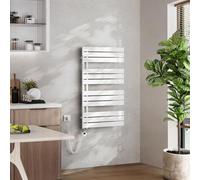 EMKE Radiateur électrique pour salle de bain avecWifi App Thermostat Chauffe-serviettes 1041X600mm Blanc Porte-serviettes avec résistance 600W Sèche-serviettes