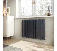EMKE radiateur horizontal design panneau 630×850 mm, anthracite plat simple, raccord latéral, 618 W, sans thermoplongeur