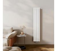 EMKE Radiateur Plat Étroit 1600x300 mm, Vertical à Panneaux Double, Conception Central, 889 Watts, Blanc