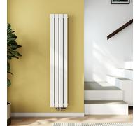 EMKE Radiateur plat Radiateur design Panneau de chauffage Blanc Vertical Double couche 1600x 300 mm 966W sans thermoplongeur